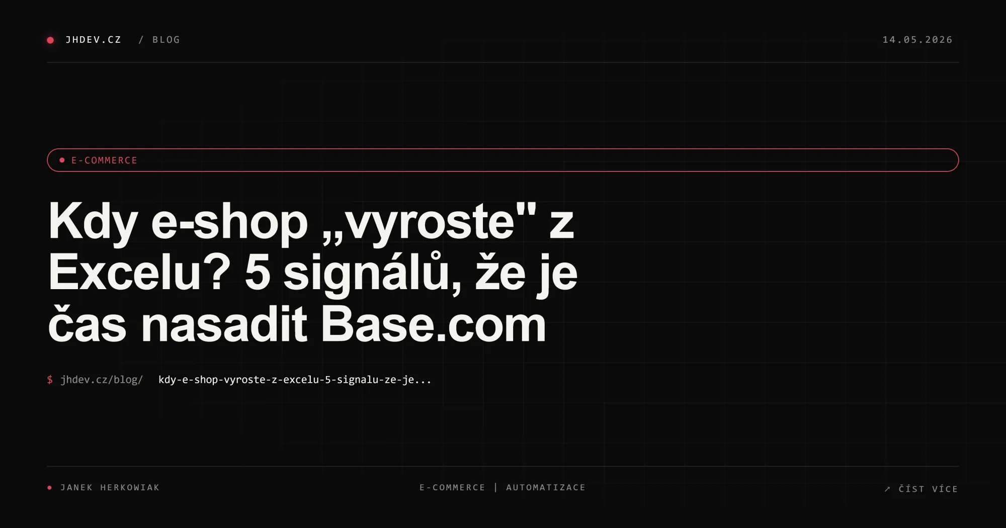 Kdy e-shop „vyroste" z Excelu? 5 signálů, že je čas nasadit Base.com
