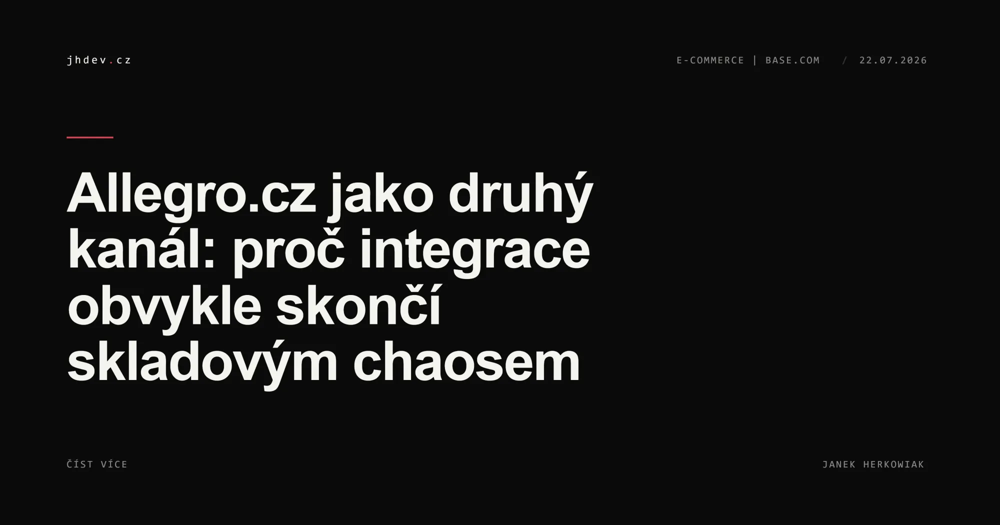 Allegro.cz jako druhý kanál: proč integrace obvykle skončí skladovým chaosem